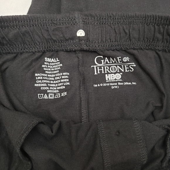 GOT Lounge Pants Pajama Bottoms Black Men Women - Picture 3 of 8